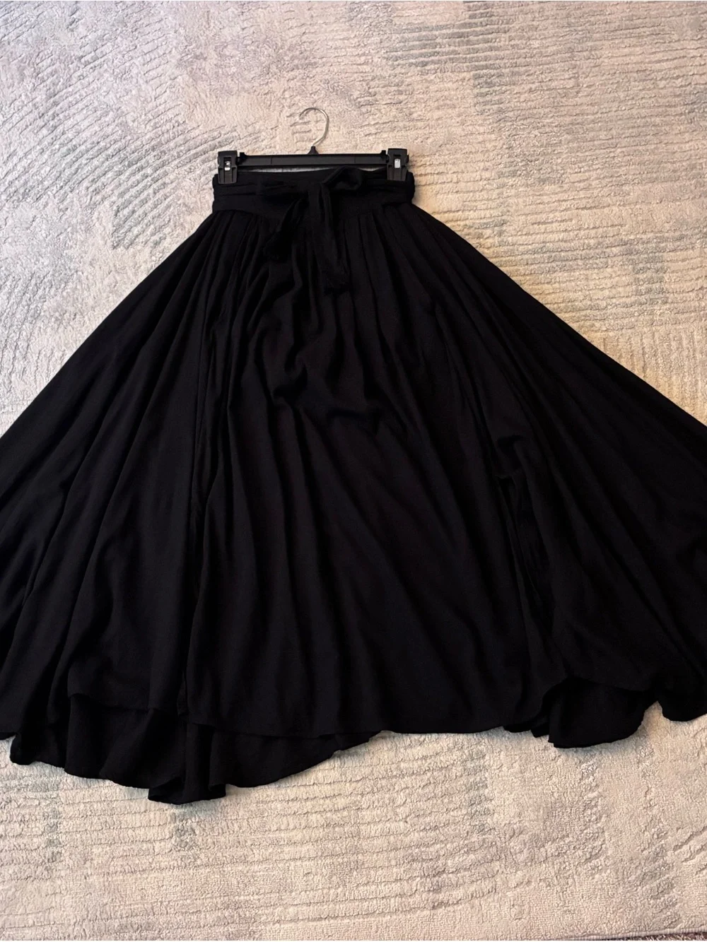 Free People high waist volume Maxi Skirt with Tie Waist